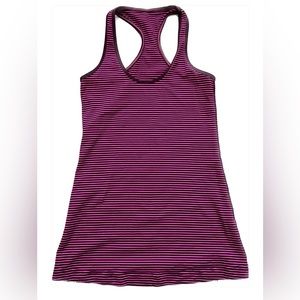 lululemon • Cool Racerback Purple Stripe Tank Top